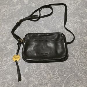Margot Black Leather Crossbody Bag